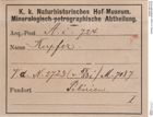 Etiketten zu Kupfer (NHMW-MIN-Ai724)